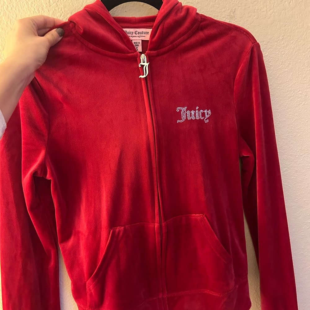 Juicy Couture Vibrant Red Velour Jacket